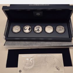 2011 5-Coin Silver American Eagle Set in OGP.