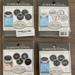 New Lot Of 4 Embroidery Jar Toppers Greeting Kits Gift Sets