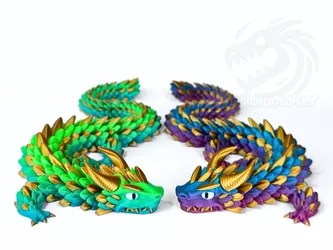 Giant Articulated Dragon 410mm Multicolor 3D Printed Fantasy