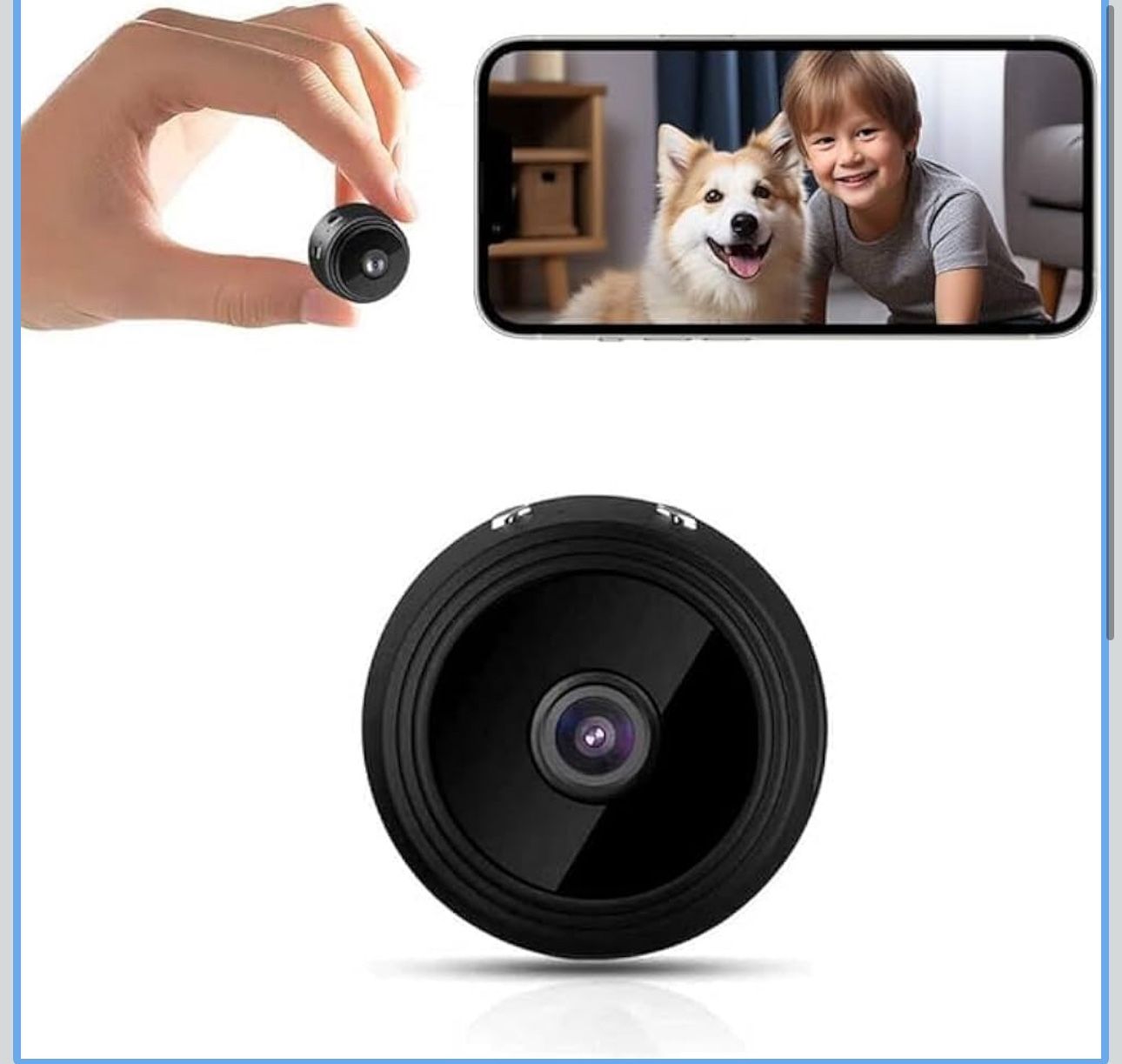 New-Baby Monitoring-Hidden Camera-1080P HD Night Vision-Motion Detection-WiFi Wireless Cam-Nanny Camera-Compact Security Cameras for Nursery Kids Room