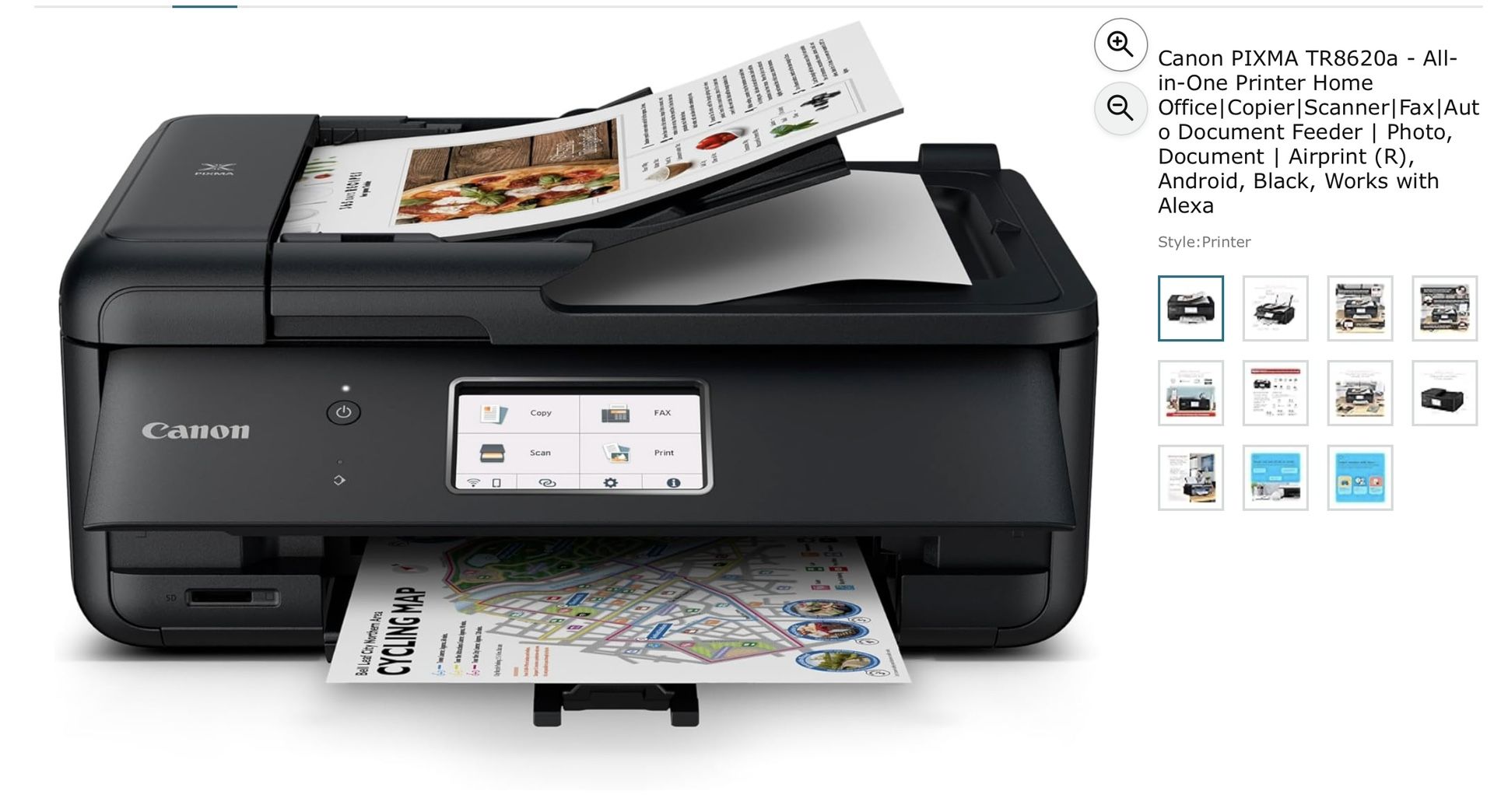 Canon PIXMA TR8620a - All-in-One Printer Home-Office Copier|Scanner Fax AutoDocument Feeder | Photo, Document