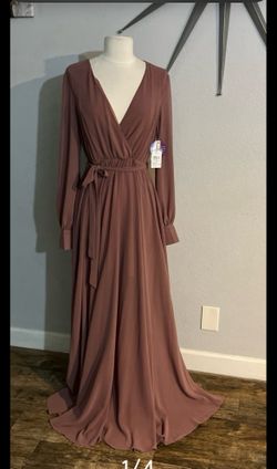Small Long Bridesmaid Dress Gold Rose