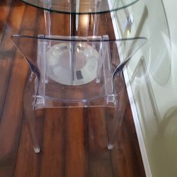 2 Clear Acrylic Chairs