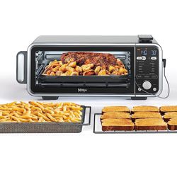  Ninja SP351 Foodi Smart 13-in-1 Dual Heat Air Fry Countertop  Oven, Dehydrate, Reheat, Smart Thermometer, 1800-watts, Silver : Home &  Kitchen