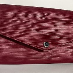 Authentic Louis Vuitton  Red Calfskin Leather Wallet (women’s)