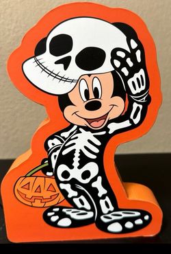 Mickey Mouse Skeleton Wood Sign Halloween