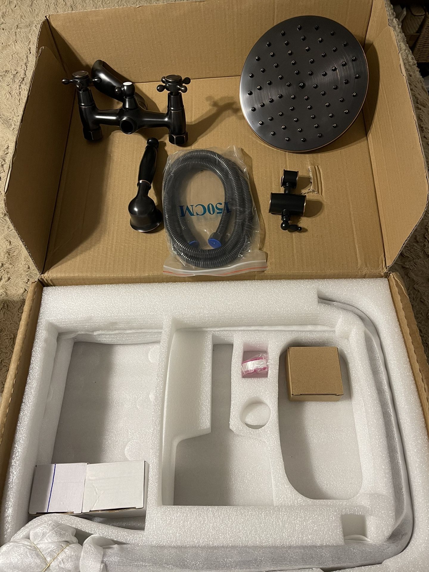 10 piece black mat showerhead and bath faucet set