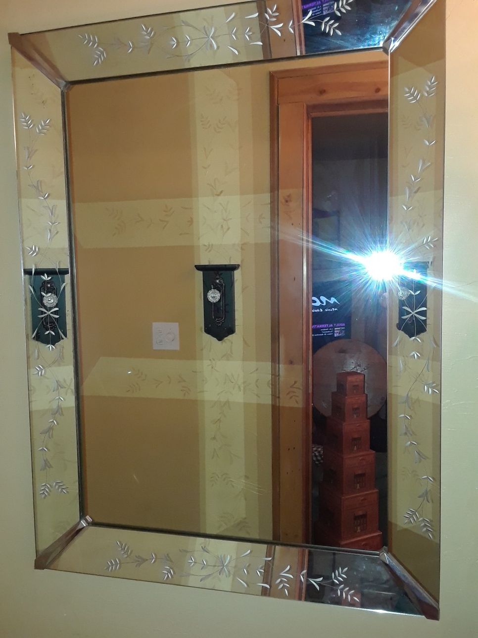 Vintage frosted mirror