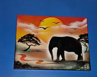 Elephant safari paintinf