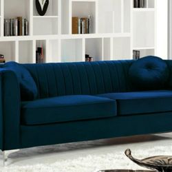 Isabelle Velvet Navy Sofa

