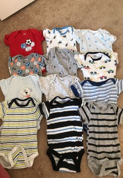 Baby boy onesies and gloves