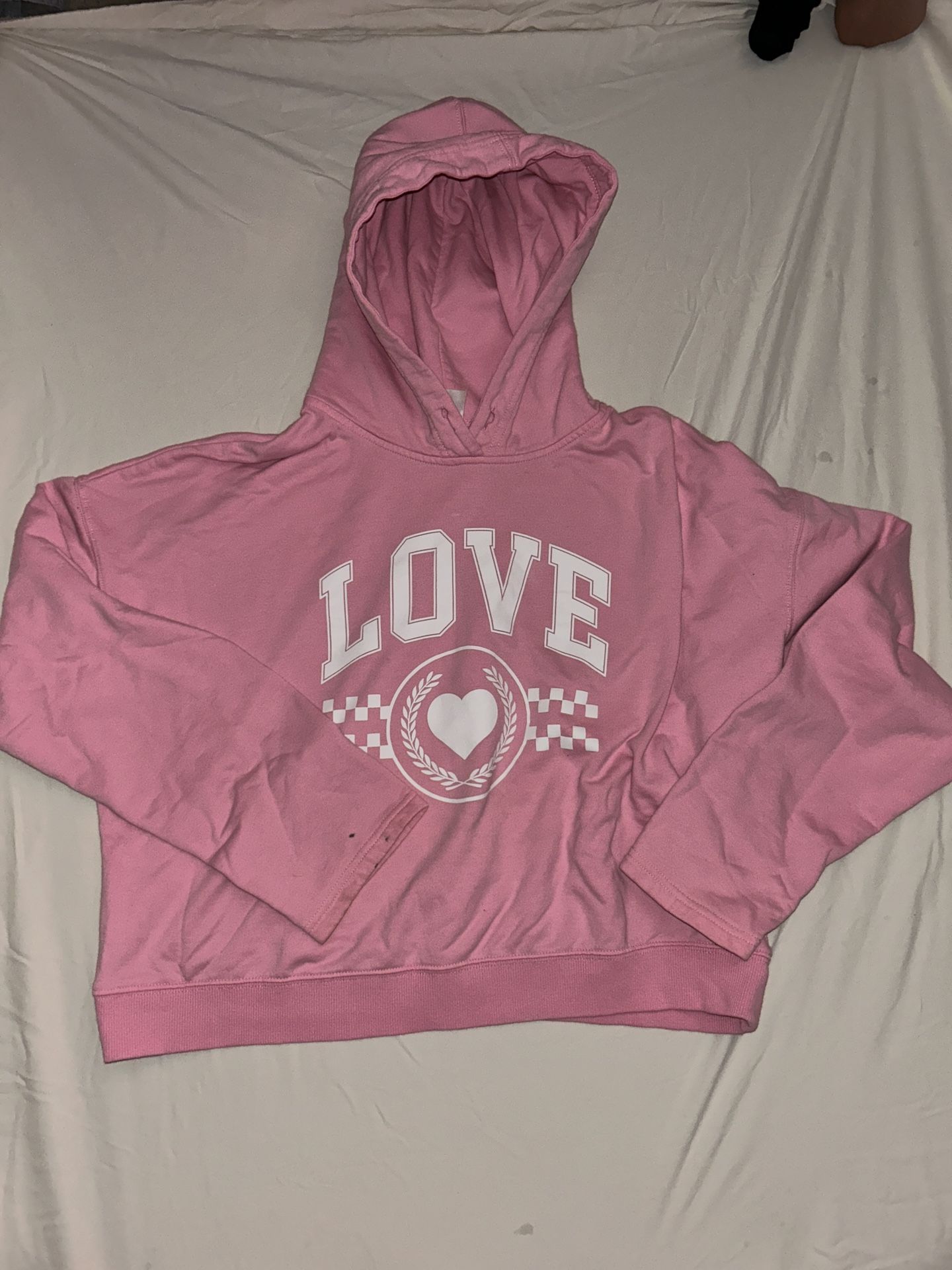 pink Cropped Hoodie
