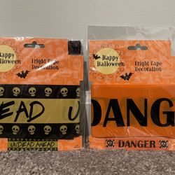 NEW IN PACKAGE “Undead Ahead” and “Danger” Fright Tape Decor