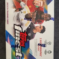 Brand New Factory Sealed! 2023/24 Topps Finest UEFA Club Competitions Hobby Box 2 Autographs Guaranteed