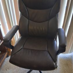 office chair dark  brown leatherette almost new