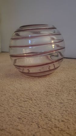 Amethyst swirl glass globe vase