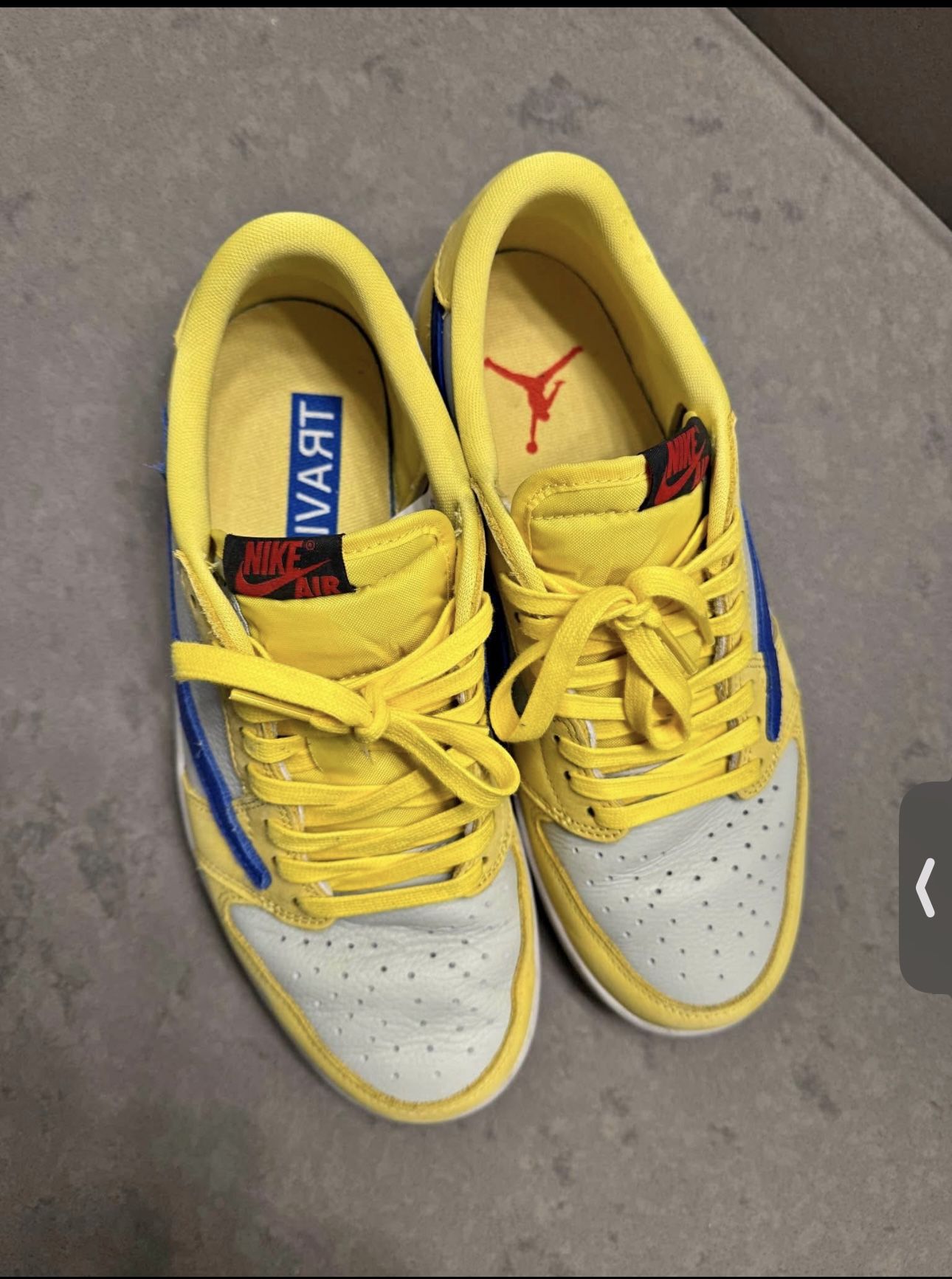 Travis Scott 1 Low Canary Sz 9