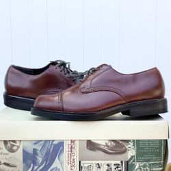 Mens Size US 7.5 Medium - Nunn Bush Brown Cap Toe 83767-51 Leather Derby (Oxford) Dress Shoes **Located In Agoura Hills** (Read Description Below)