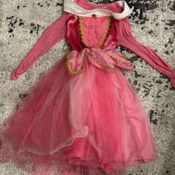 2 Pink Princess Dresses 120cm 4-6 Yr Olds Halloween Or Pretend Dress Up Everyday
