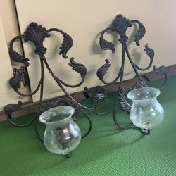 Bronze Iron Wall Candles 