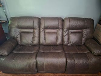 Brown Power Reclining Sofa - Electric Lazy Boy Style