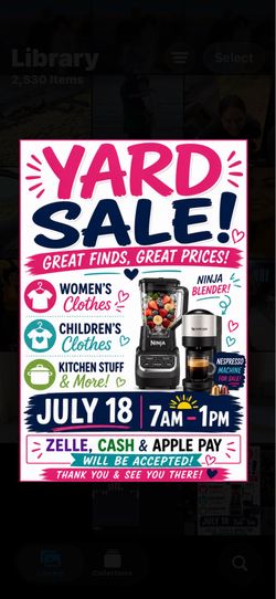 Yard Sale 7/18