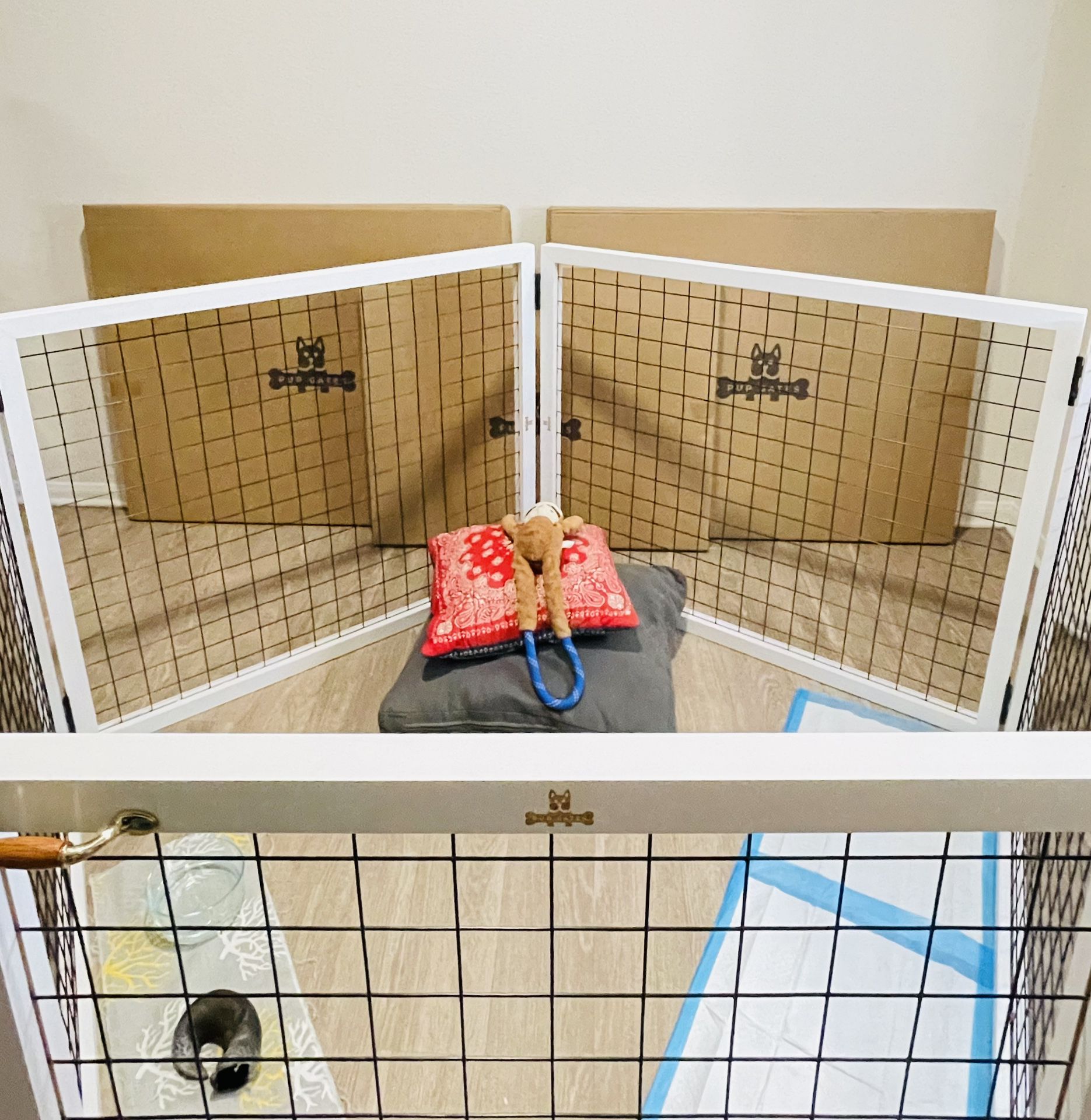 Open Air Spacious Dog Crate Playpen & Fence 3&1