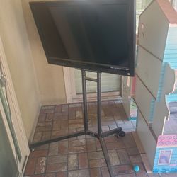 37" TV on Rolling Cart