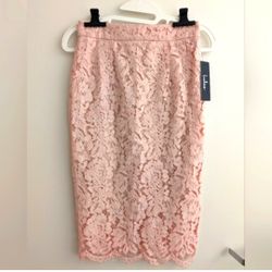 Lulu's Pink Lace Midi Pencil Skirt Size XS New