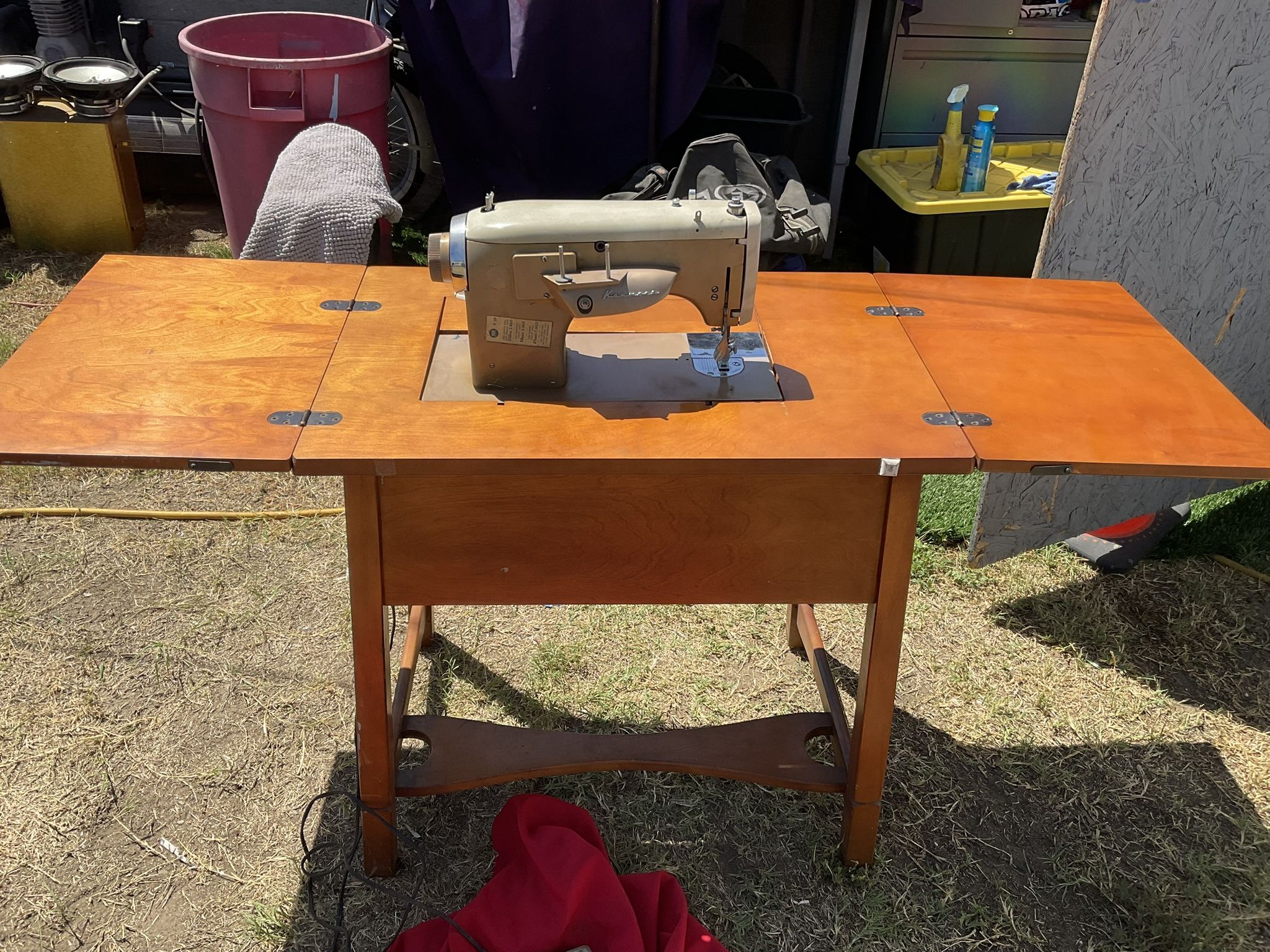Vintage Sewing Machine Table With Seat