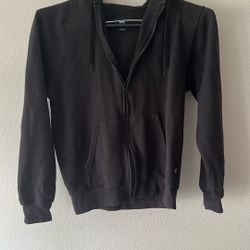 Solid Black Vans Zip Up Hoodie Adult Small