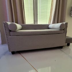 Light Gray Ottoman w/ Storage