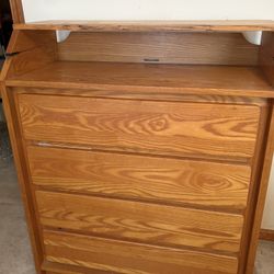 Wooden Chest Of Drawers Dresser and baby Changing Table