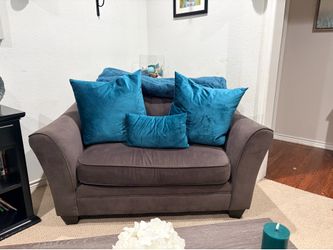 NFM Dark Charcoal Grey Small Sofa (half chair)