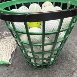 Bucket of Collectable Golf Balls, Golf Ball Bucket and 100 New Tees!