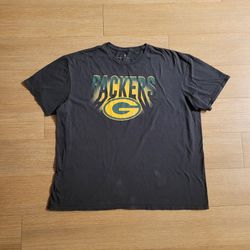 Mens Green Bay Packers T-shirt Black Size XXL