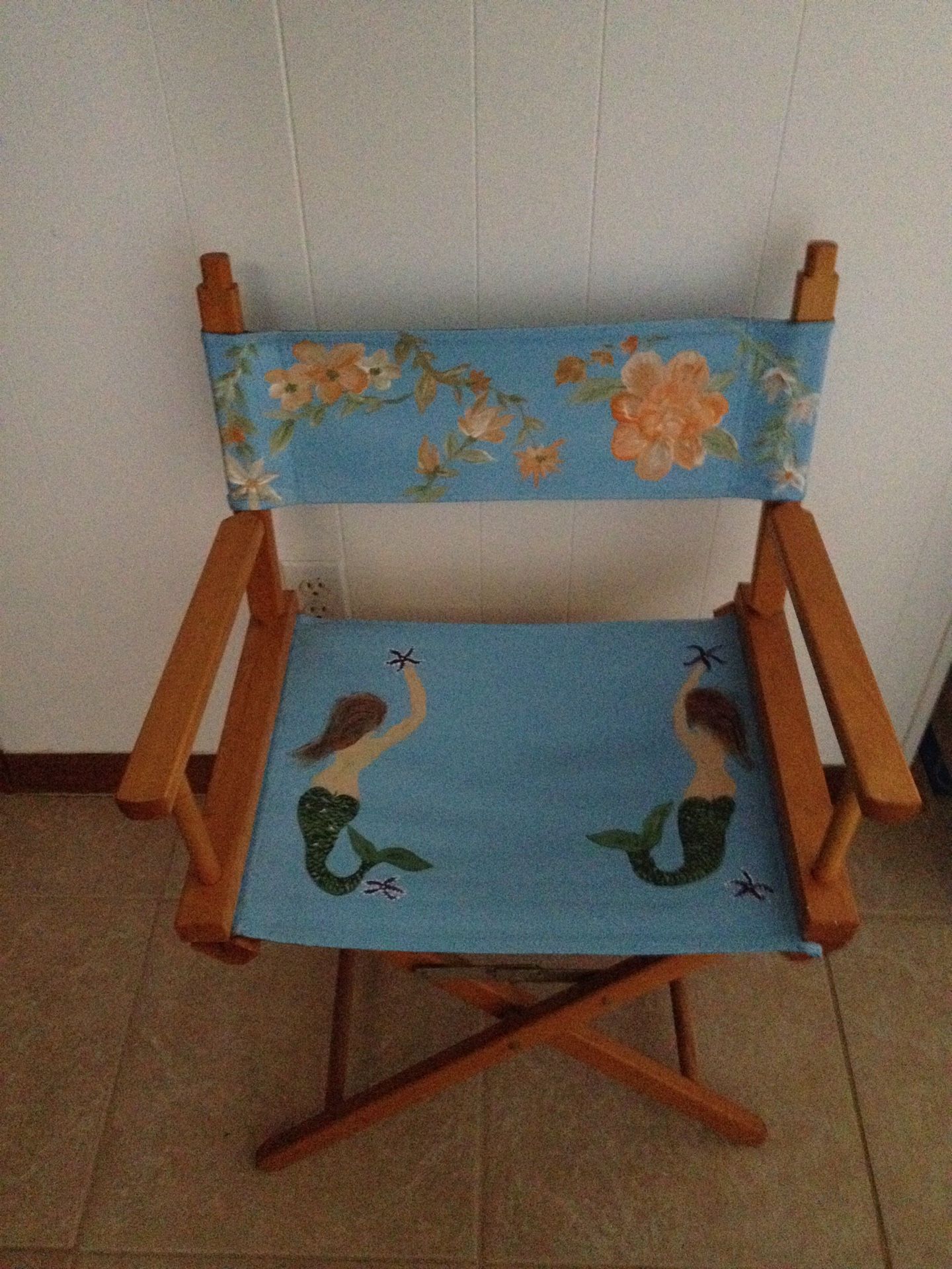 Hand Painted Mermaid Canvas Directors Chair