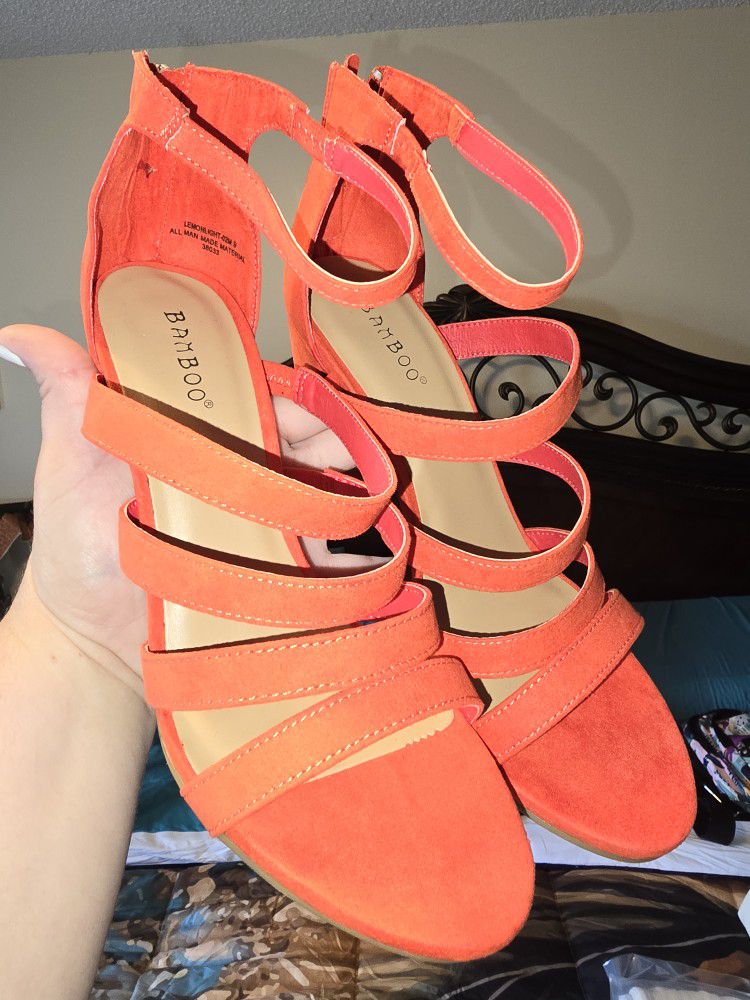 New Size 9 Orange Womens Shoe 