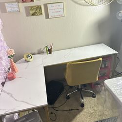 White Marble Desk