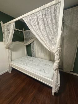 Pottery Barn twin Canopy bed