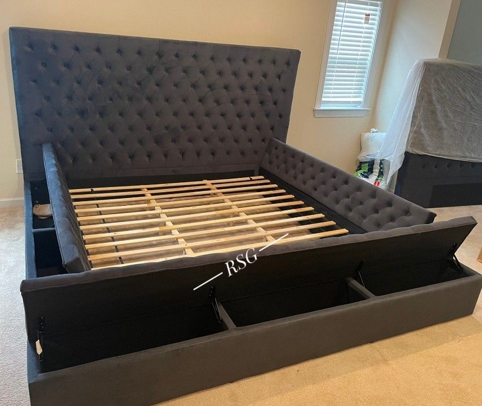 Round Or Rectangular Shaped Storage Queen Size Bed Frame Extra Discount Code RSG 
🔥🔥 Mention OfferUp for this Special Price!!
