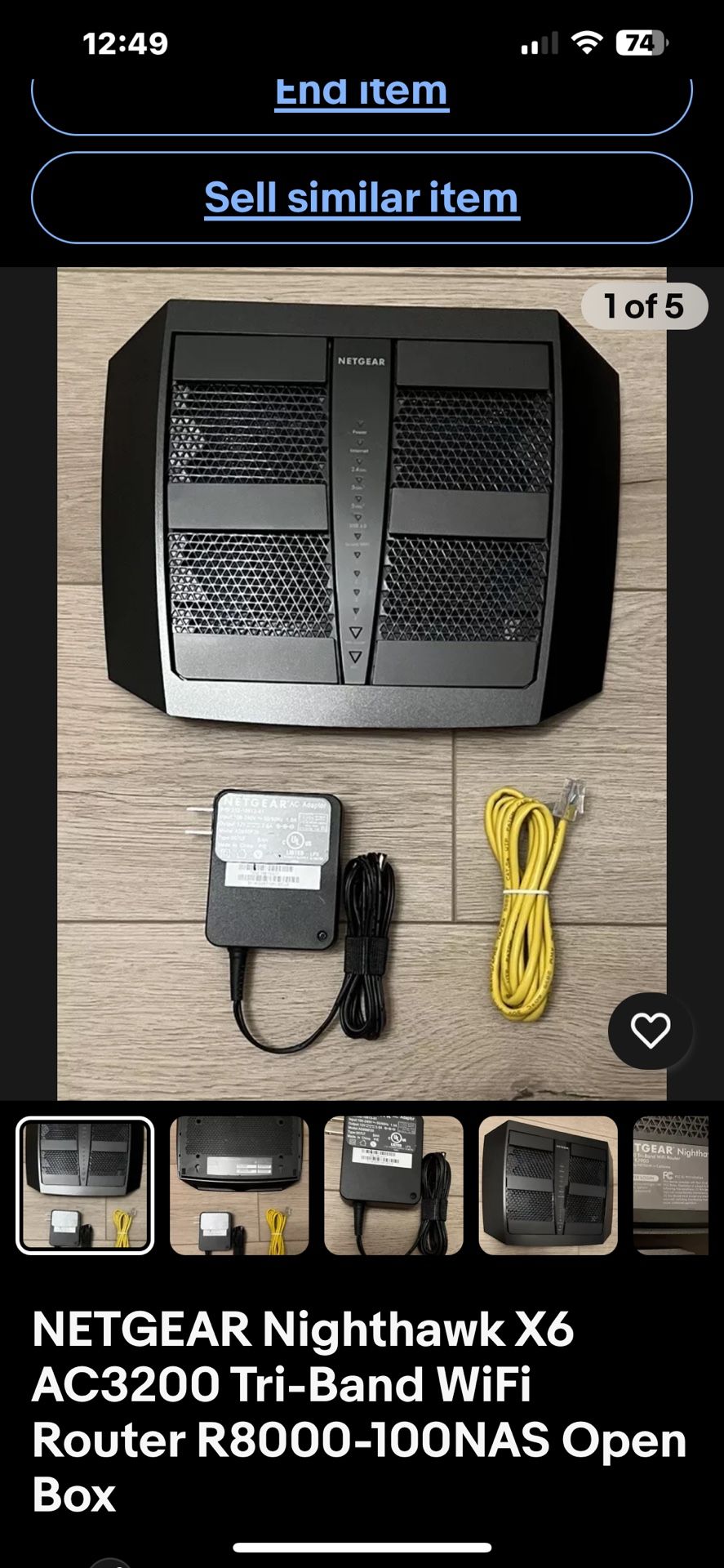 NETGEAR Nighthawk X6 AC3200 Tri-Band WiFi Router R8000-100NAS Open Box
