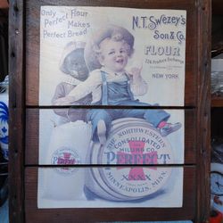 Vintage Flour Wood Sign
