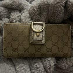 Genuine Gucci GG Canvas Abbey (D‑Ring) Wallet