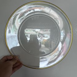 Clear Charger Plate with Gold Rim, 13 in.