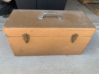 Nice Wood Solid Old Toolbox Once Held Chainsaw