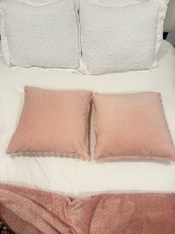 Blush Pink Throw Pillows – Set of 2 – Like New
