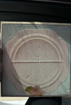 Pink Indiana Glass Relish Plate and Cake Plate