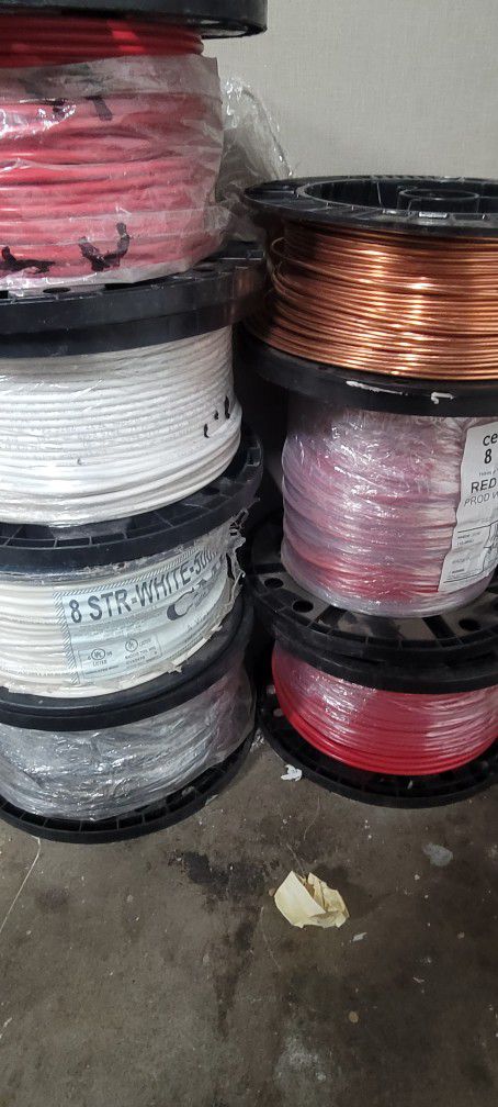 CERRO #8AWG 500FT.  STRANDED RED, WHITE, BLACK AND BARE COPPER. SOLD INDIVIDUALLY AS IN $160, THEY RETAIL FOR OVER $260