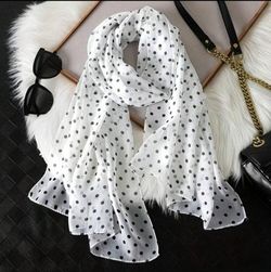 Polka Dot Chiffon Scarf